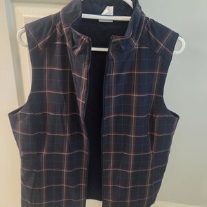Walter Hagen Navy and Pink Plaid Vest